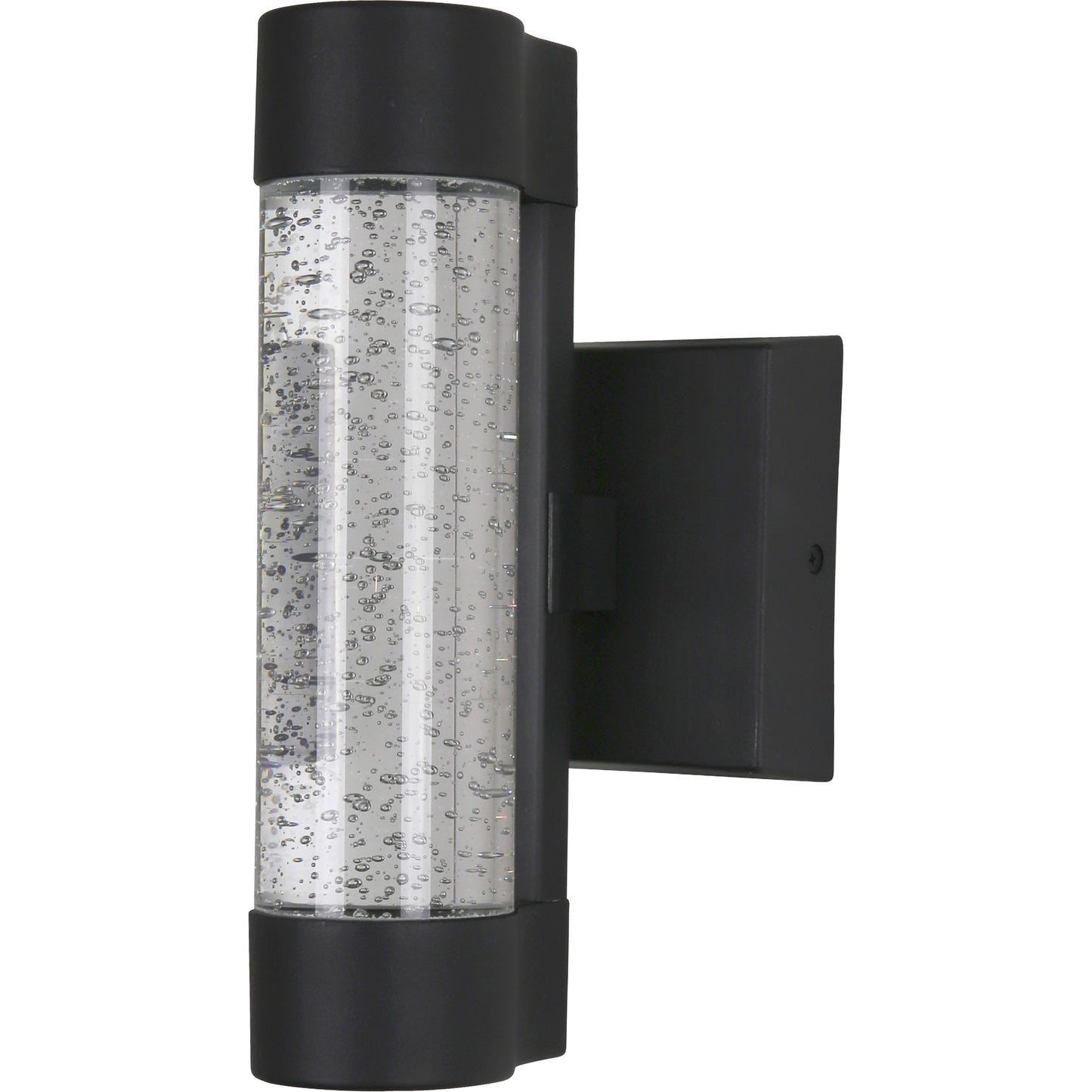 12-Inch LED Cylinder Outdoor Up & Down Wall Sconce, Clear Acrylic Cylinder