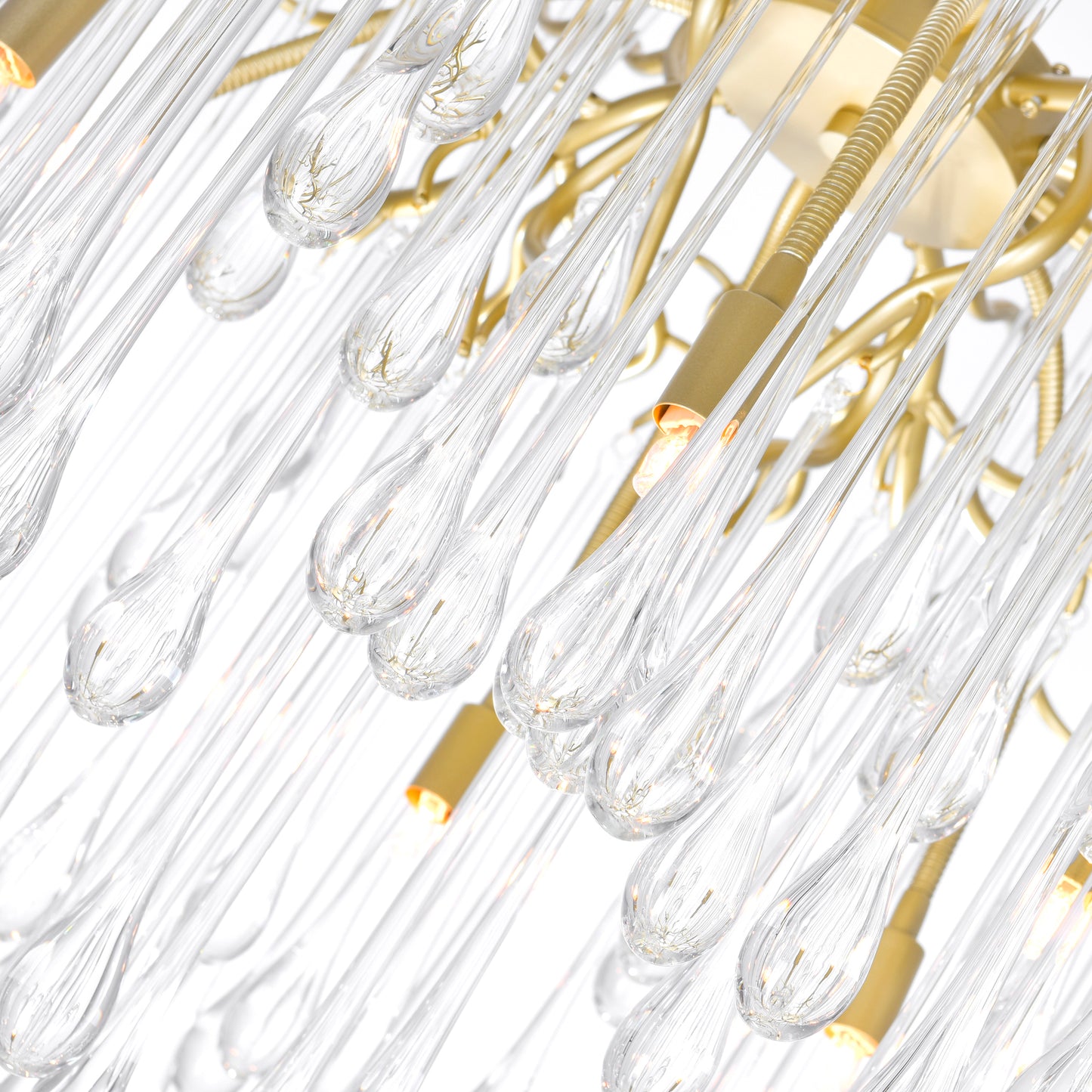 26" Anita 6 Light Chandelier With Gold Leaf Finish