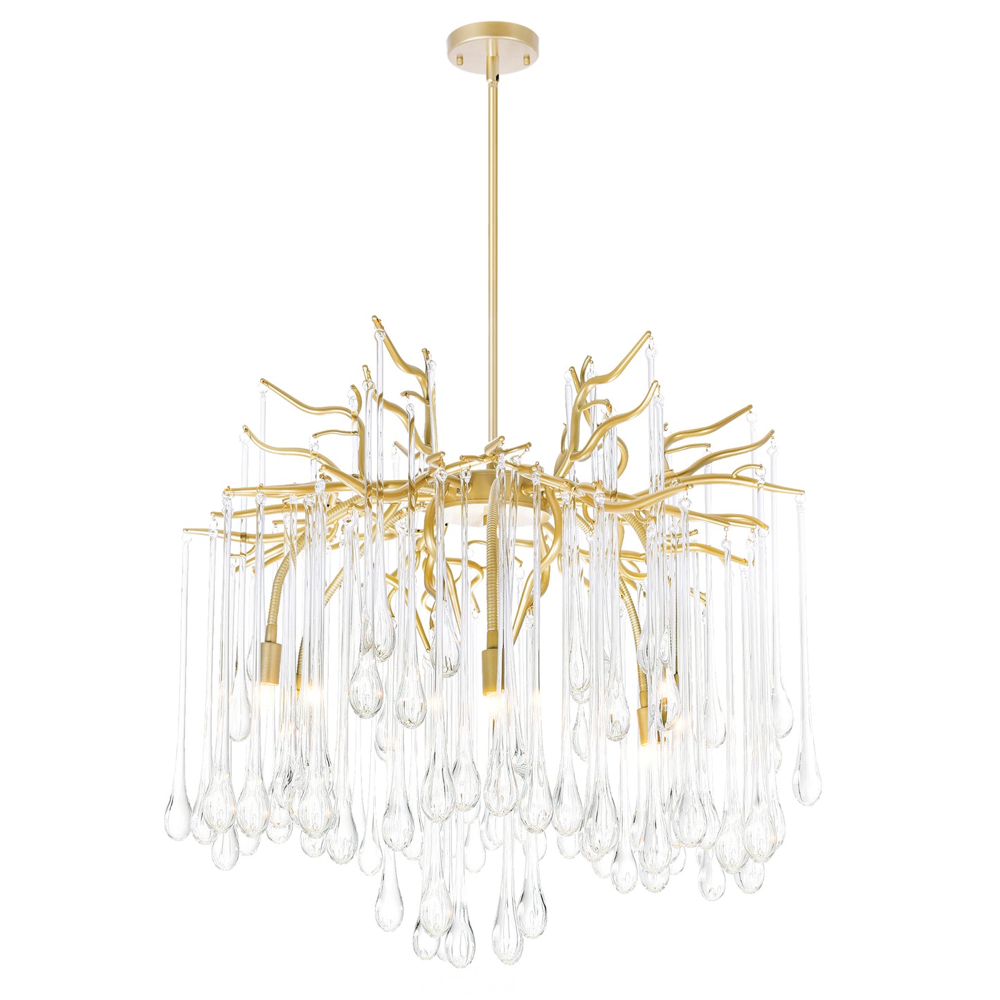26" Anita 6 Light Chandelier With Gold Leaf Finish