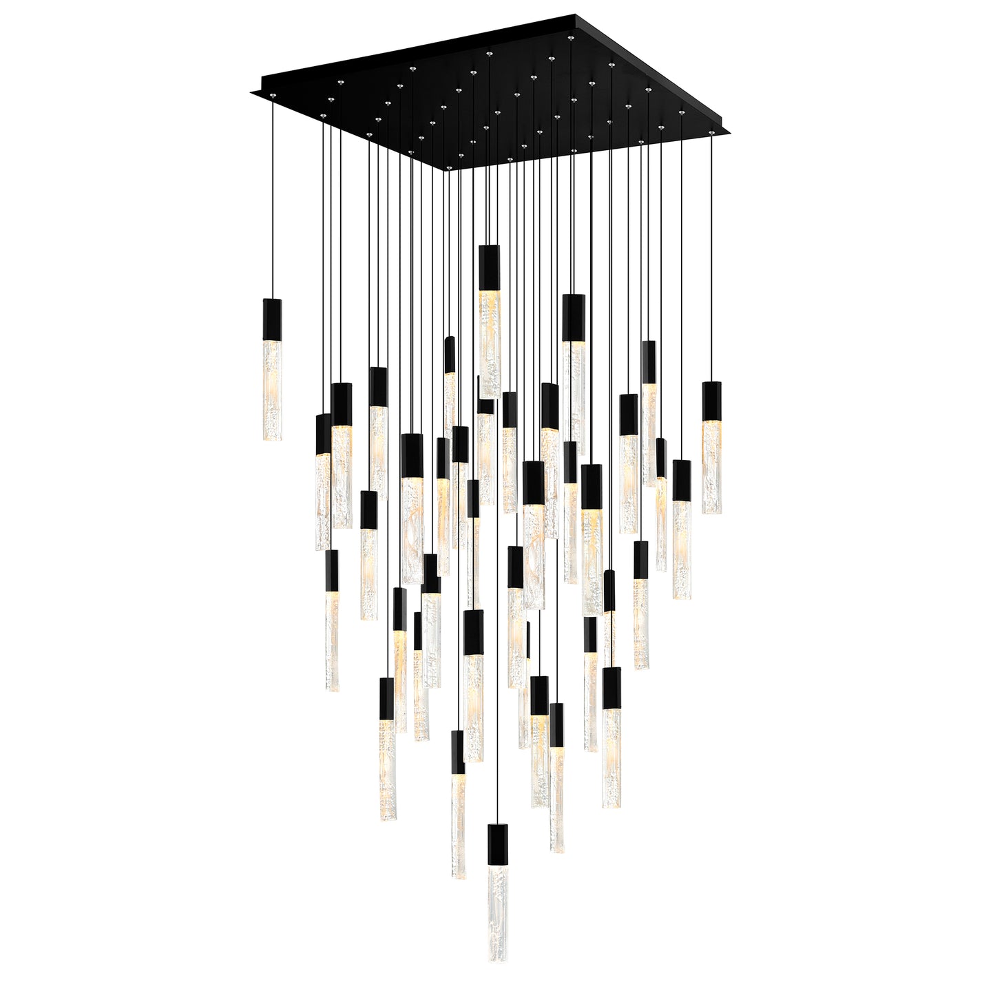 36" Large Greta Integrated LED Black Chandelier