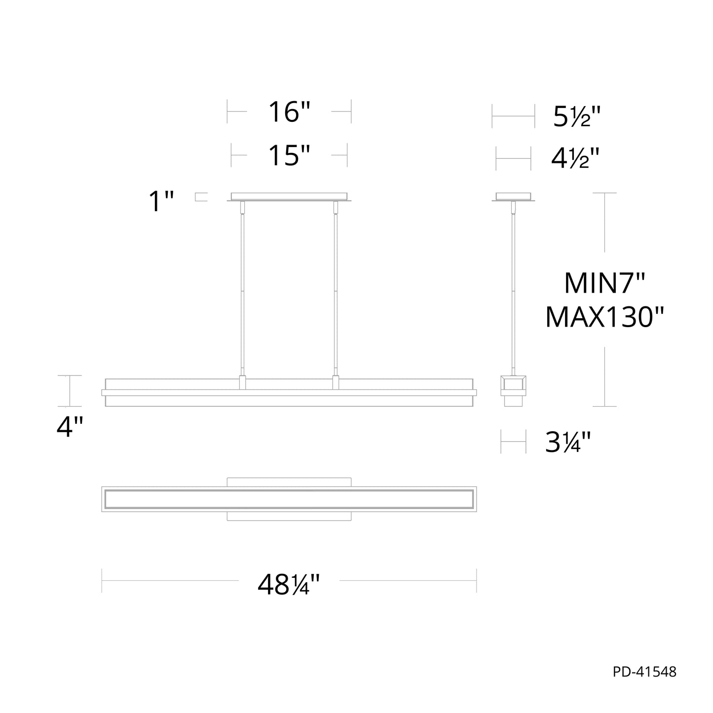 48" Desmond Linear Pendant 4CCT