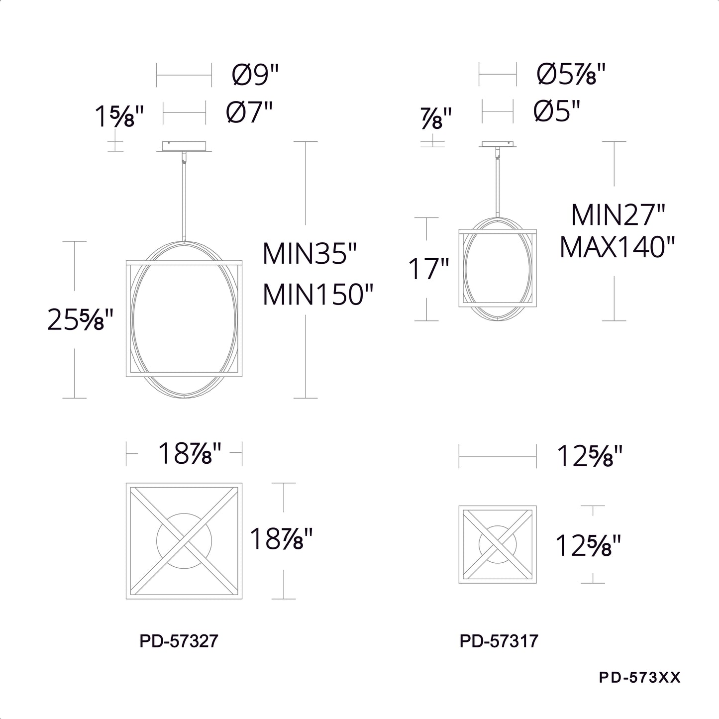 17" Geometrix Pendant 3000K