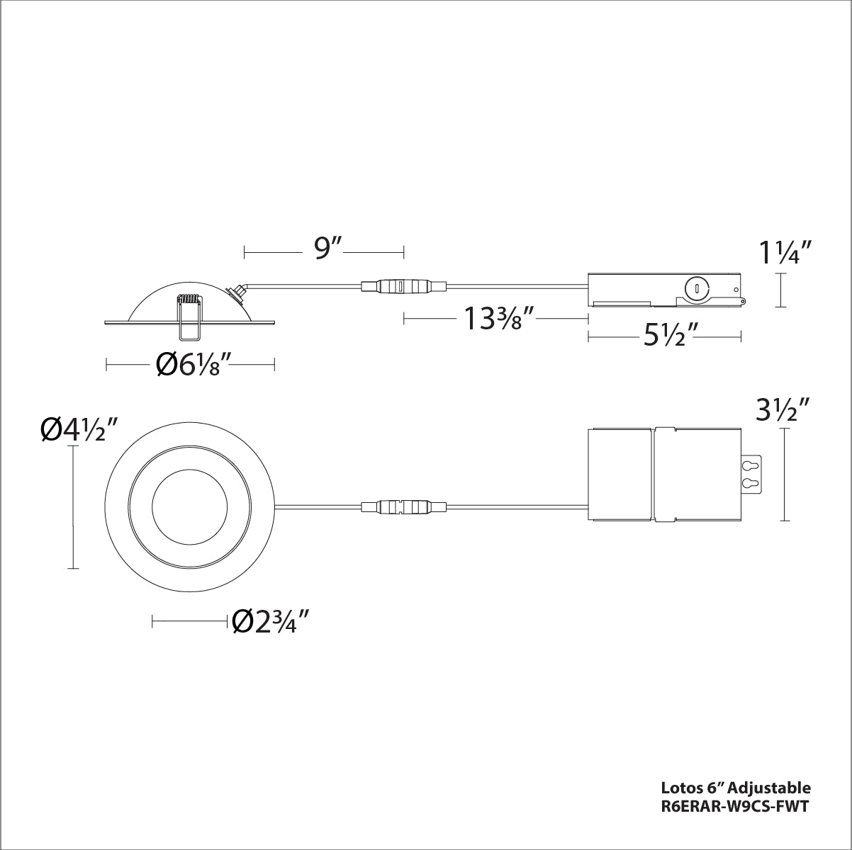 6" Fire Rated Adjustable Downlight 5CCT