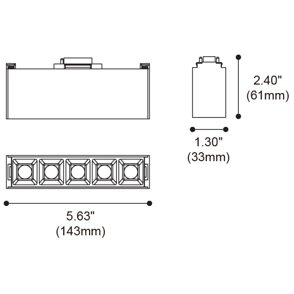 Milan 24V 5 Lights Linear Spot Track Head
