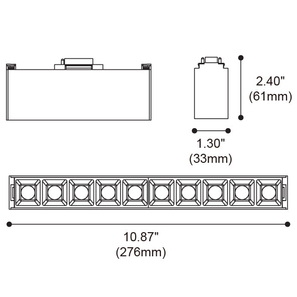 Milan 24V 10 Lights Linear Spot Track Head