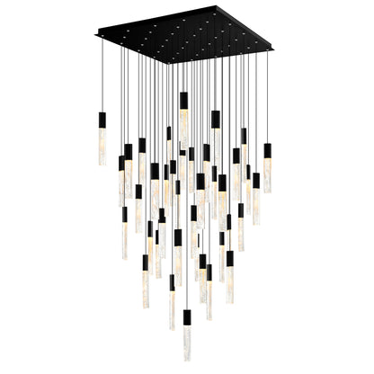 36" Large Greta Integrated LED Black Chandelier
